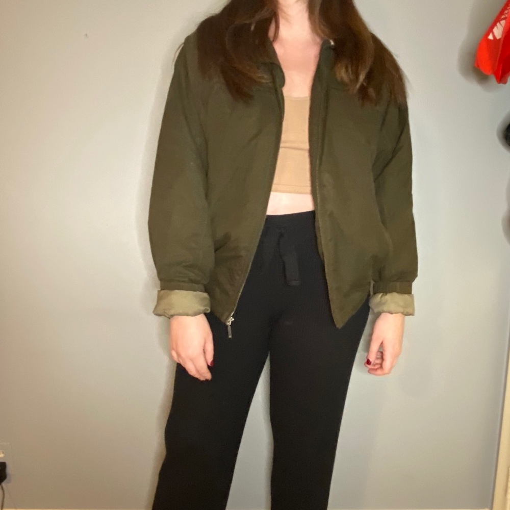 Forest green bomber jacket